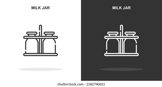 icono de la línea de jarra de leche. Estilo de contorno simple. Señal lineal del frasco de leche. Ilustración vectorial aislada en fondo blanco. EPS de trazo editable 10