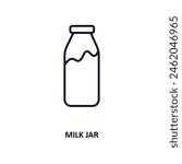 milk jar outline icon. Thin line icon from agriculture farming and gardening collection. Editable vector isolated on white background