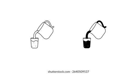 milk jar set icon with white background vector stock illustration