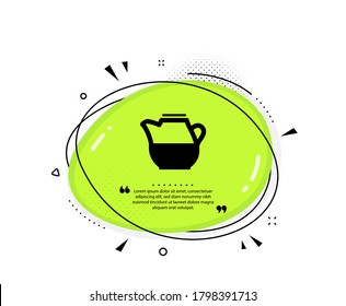Milk jug for coffee icon. Quote speech bubble. Fresh drink sign. Beverage symbol. Quotation marks. Classic milk jug icon. Vector