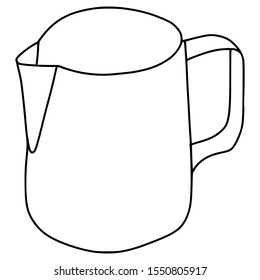 milk jug coffee illustration in graphic style han draw