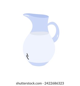 Milk jug doodle vector illustration. Dairy product in product. Simple hand drawn object.