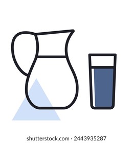 Milk jug and glass of milk vector icon. Dairy product sign. Graph symbol for cooking web site and apps design, logo, app, UI