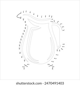 Conecta Los Puntos, Contenedor De Leche Utilizado Para Almacenar, Enviar, Dispensar Ilustración De Arte vectorial De Leche, Juego De Puzzle Que Contiene Una Secuencia De Puntos Numerados