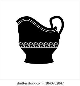 Ícone de jarro de leite, ilustração de arte vetorial de recipiente de leite
