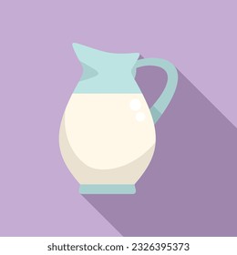 Milk jug icon flat vector. Food protein. Health product