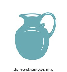 Milk jug icon. Milk pitcher, jug or jar vector illustration.