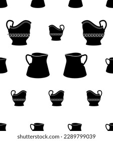 Milk Jug Icon Seamless Pattern, Milk Container Vector Art Illustration