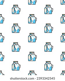 Milk Jug Icon Seamless Pattern, Milk Container Used For Storing, Shipping, Dispensing Milk Vector Art Illustration