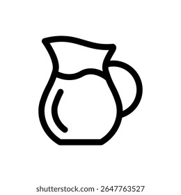 Milk Jug Icon Simple Vector Line Design Style Drink and Kitchen Equipements 