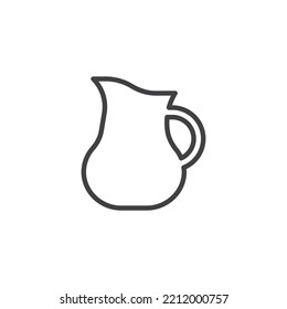 Milk jug line icon. linear style sign for mobile concept and web design. Glass pitcher milk outline vector icon. Symbol, logo illustration. Vector graphics