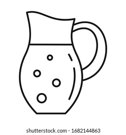 Milch in der Jug Linie Symbol. Vektorillustration Milch in Krug im Strichstil einzeln auf weißem Hintergrund. Element für Web, Spiel und Werbung