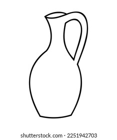 Milk Jug linear doodle, hand drawing sketch isolated on white background. Kitchen tools collection