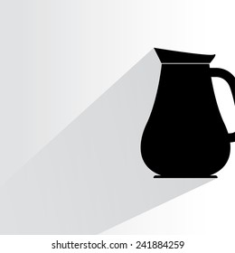 milk jug on white background, flat and shadow theme