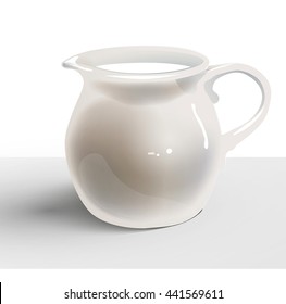 Milk jug on white background. Vector illustration
