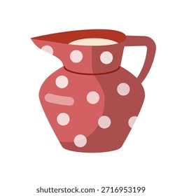 Jarra de leche, jarra con icono de leche. Vector ilustración de dibujos animados. Diseño plano