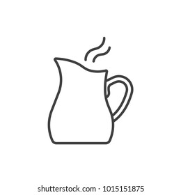 Milk jug, pitcher line icon.