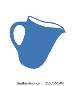Milk jug or pitcher vector illustration. Jug icon isolated in white background