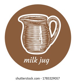 tablero de raspones de jarra de leche. ilustración vectorial.