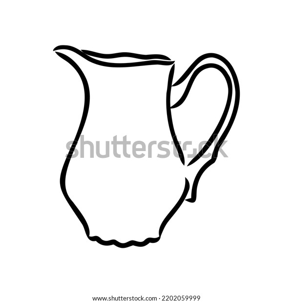 Milk Jug Silhouette Creamer Jug Serving Stock Vector (Royalty Free ...