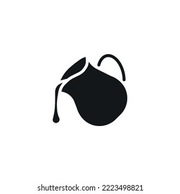 Milk in a jug simple glyph icon. Kitchen and Cookware. Vector solid isolated black illustration.