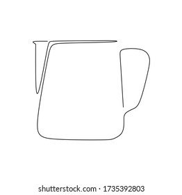 A Milk Jug Used For Latte Art. Continuous Single Line Drawing Vector Illustration 