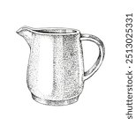 Milk jug vector hand drawn illustration