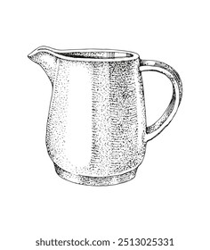 Milk jug vector hand drawn illustration