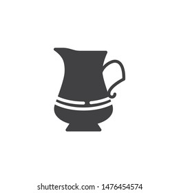 Milk jug vector icon. Coffee pot filled flat sign for mobile concept and web design. milk pitcher glyph icon. Symbol, logo illustration. Vector graphics
