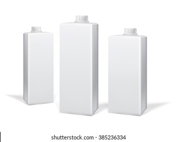 Milk and juice carton package. Vector