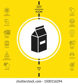Milk or juice pack icon for your design