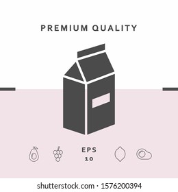 Milk or juice pack icon for your design