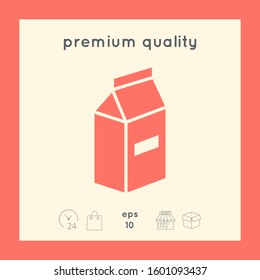 Milk or juice pack icon for your design
