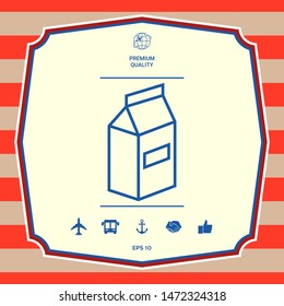 Milk or juice pack line icon
