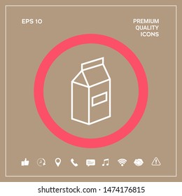 Milk or juice pack line icon