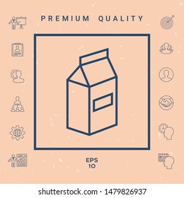 Milk or juice pack line icon