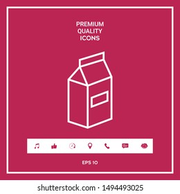 Milk or juice pack line icon