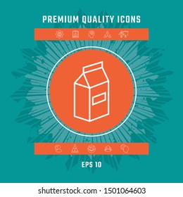 Milk or juice pack line icon