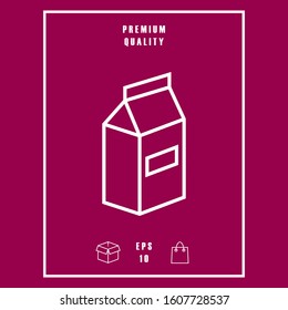 Milk or juice pack line icon