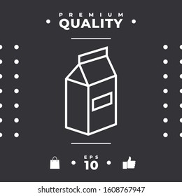 Milk or juice pack line icon