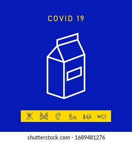 Milk or juice pack line icon