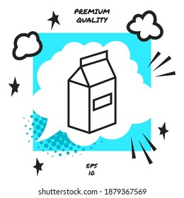 Milk or juice pack line icon