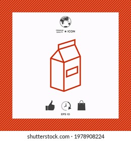 Milk or juice pack line icon. Graphic elements for your design