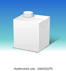Milk or juice pack realistic vector illustration.