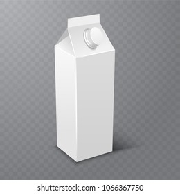 Milk or juice pack realistic vector illustration.