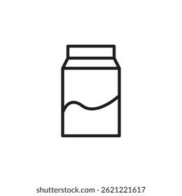 suco de leite ícone tetra pack contorno editável traçado vetor eps
