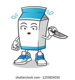 milk killer mascot vector cartoon illustration