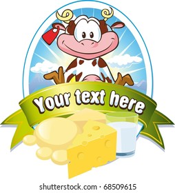 milk label with cow