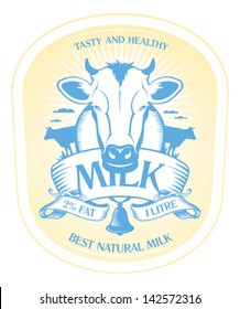 Milk Label Design Template.