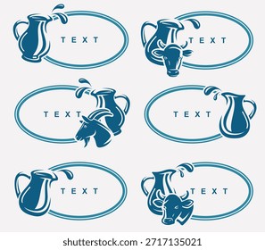 Milk label and icon set. Collection icons milk. Vector